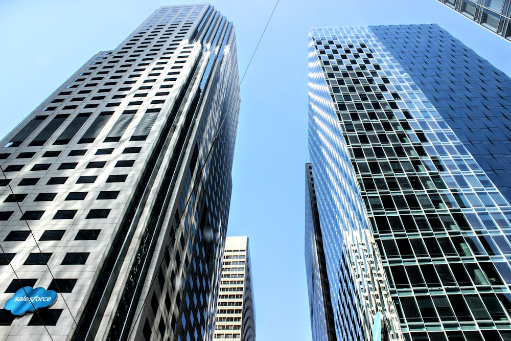 low angle photography of high rise buildings