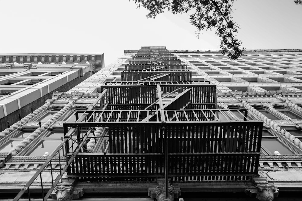 grayscale photo of high rise building