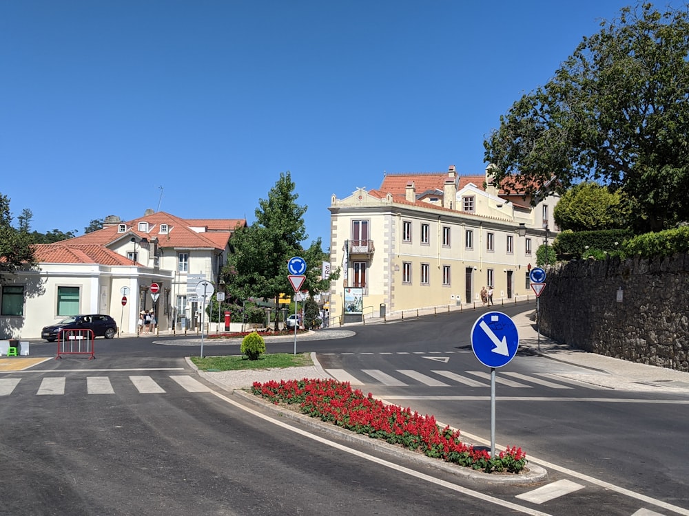 white and brown concrete building near green trees under blue sky during daytime