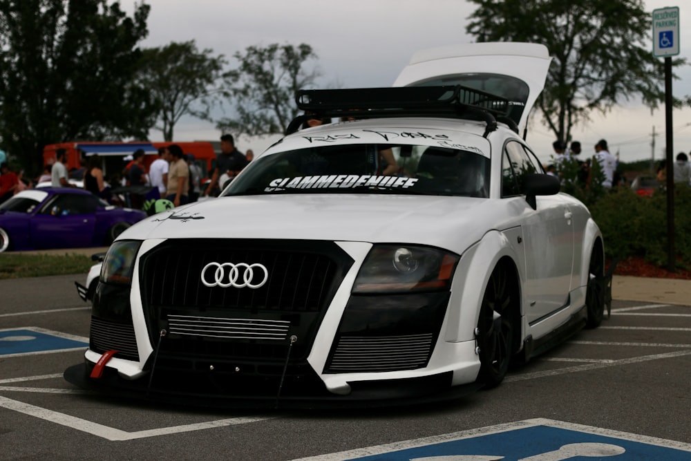 white audi r 8 on road during daytime