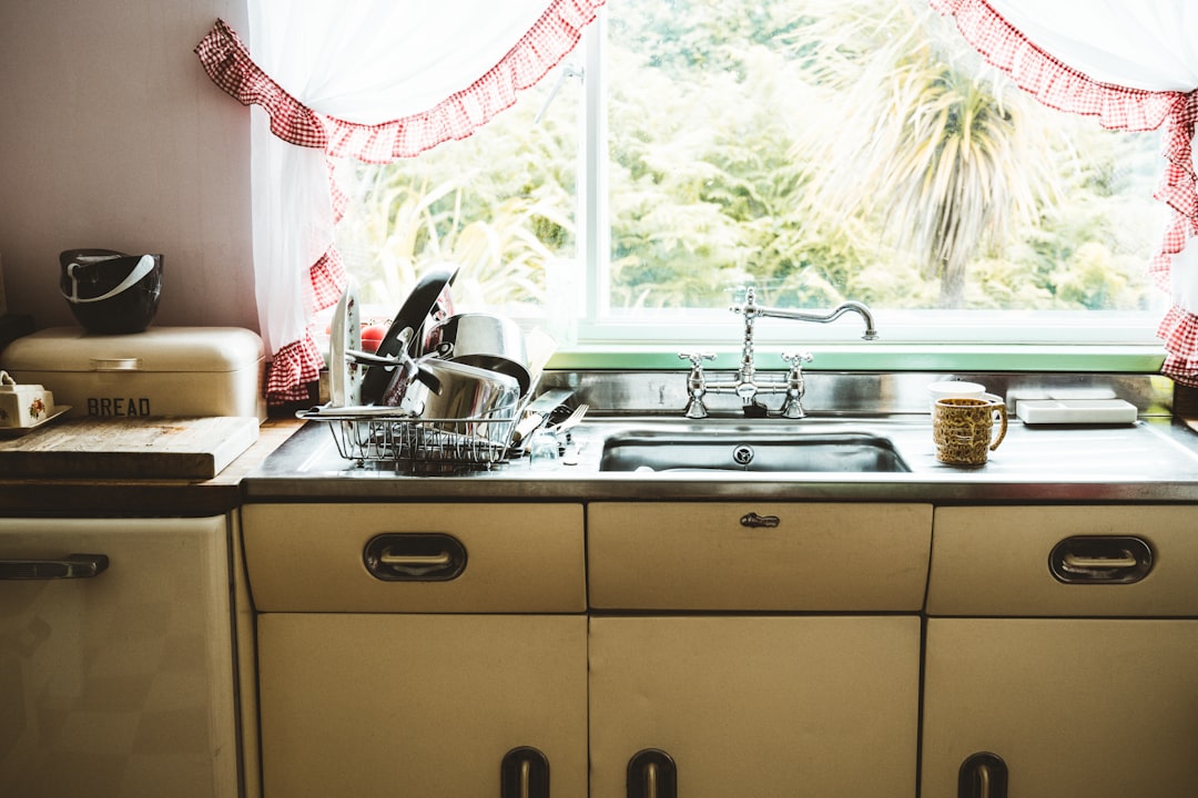 white and brown wooden kitchen cabinet