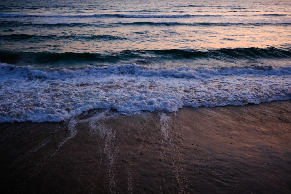 Les vagues de l’océan s’écrasent sur le rivage pendant la journée