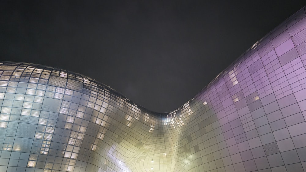 white and black glass building