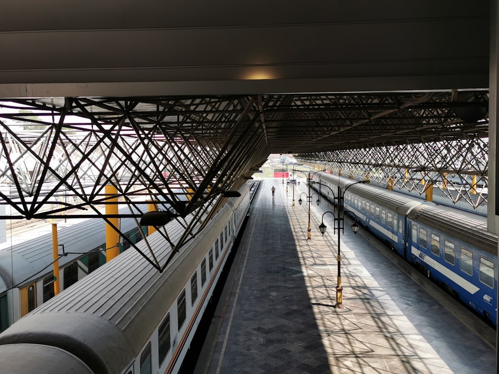 white train on train station