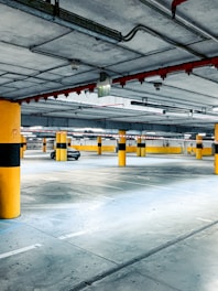 yellow and white metal post