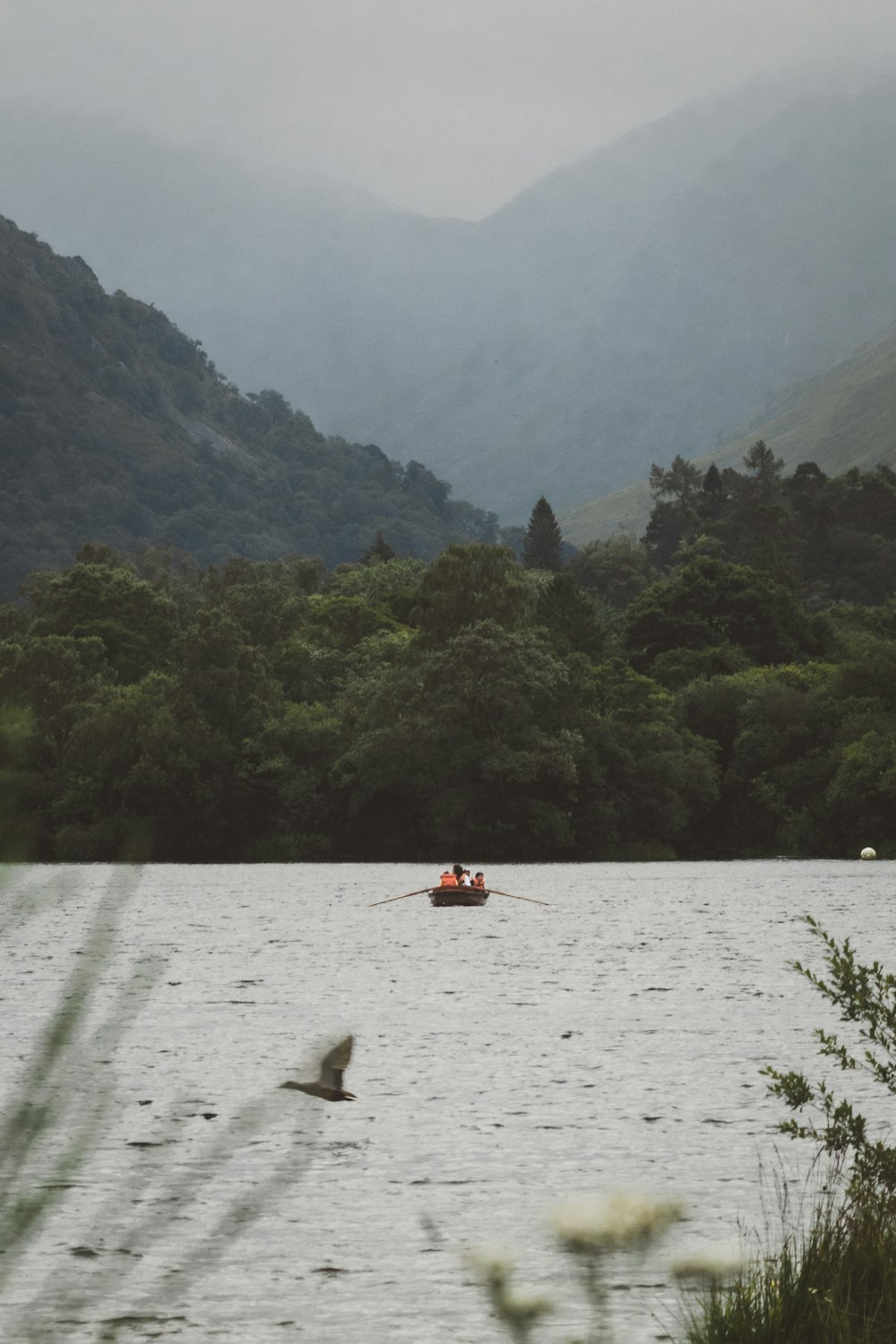 people riding on boat on lake during daytime