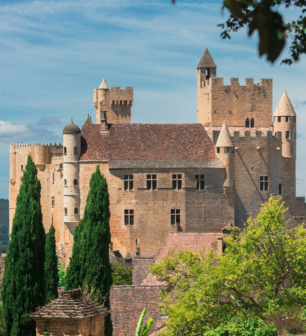 Castello di cemento marrone sotto cielo blu durante il giorno