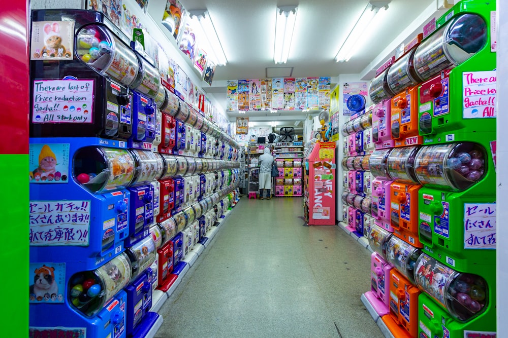 assorted plastic pack on white shelf