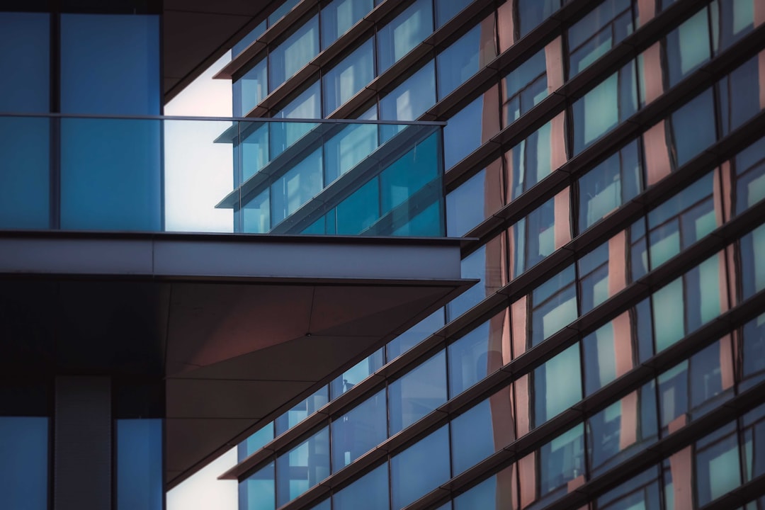 brown and blue concrete building