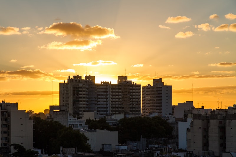 Buenos Aires sunset cityscape
