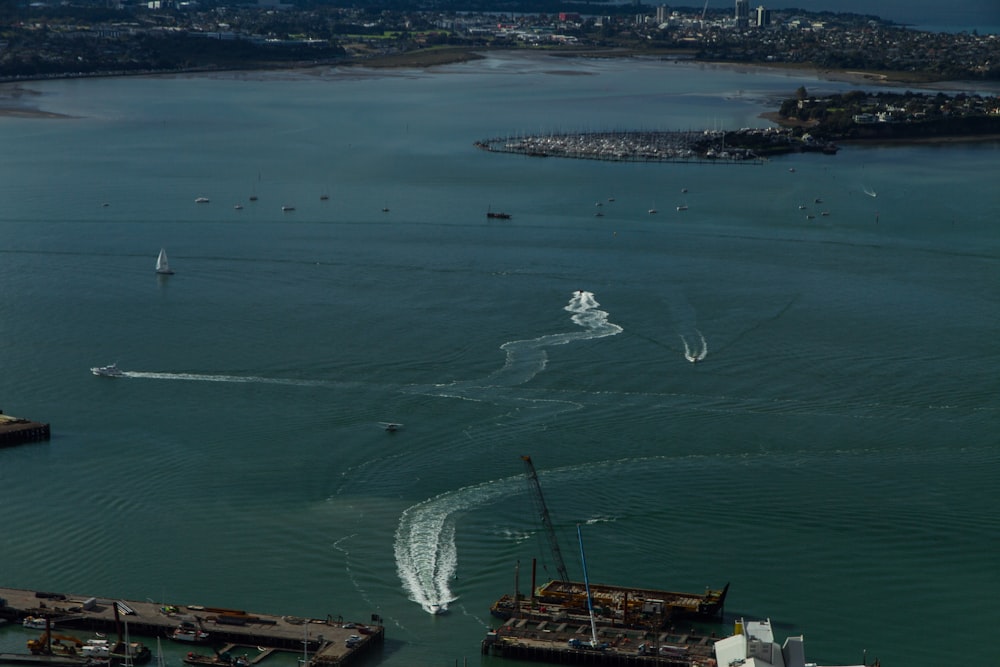 aerial view of white ship on sea during daytime