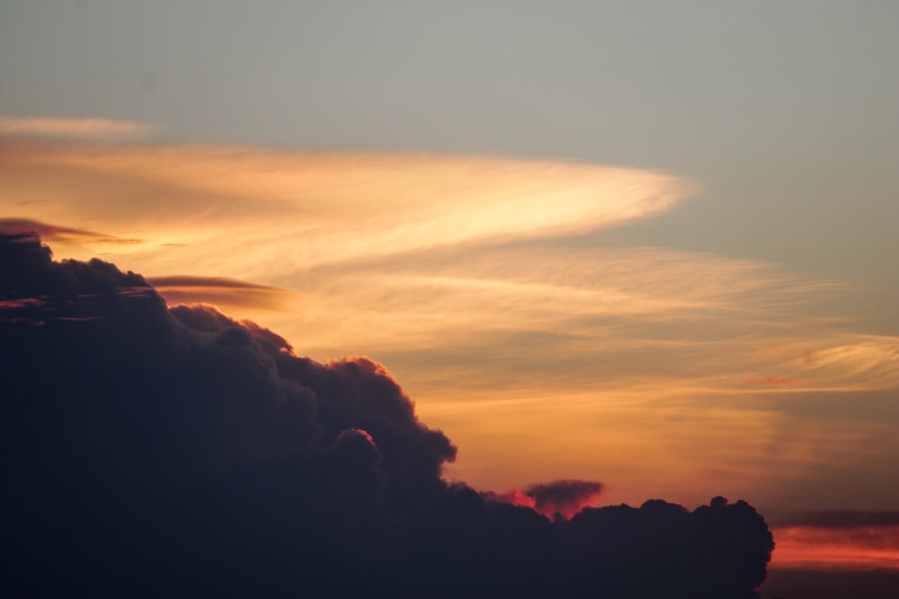 silhouette of mountain during sunset