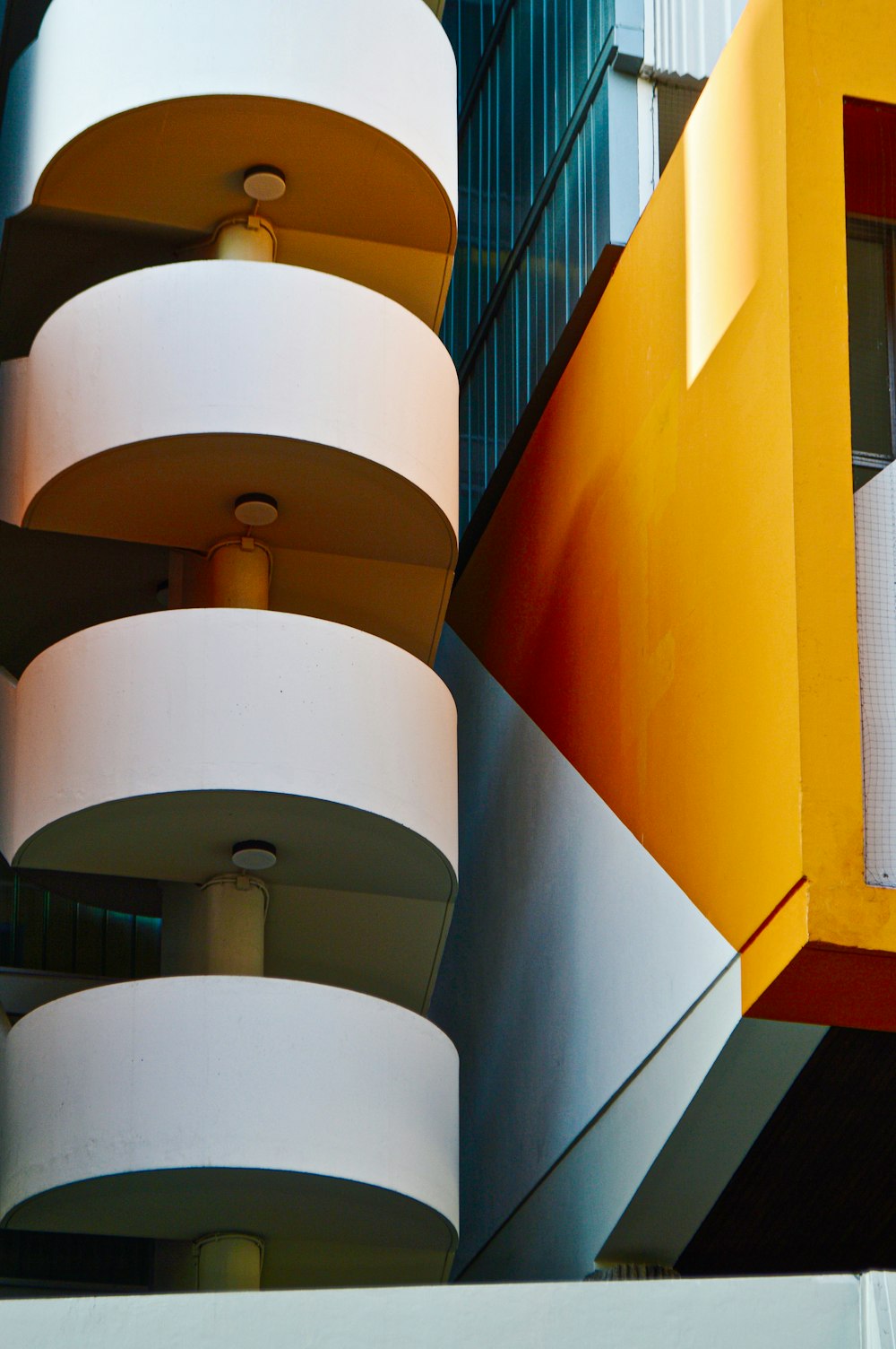 yellow white and red concrete building