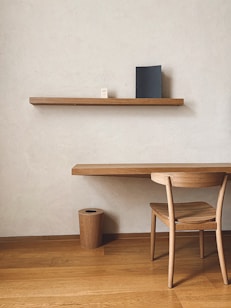 brown wooden table with chairs