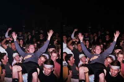 Group of excited people celebrating after a raffle draw