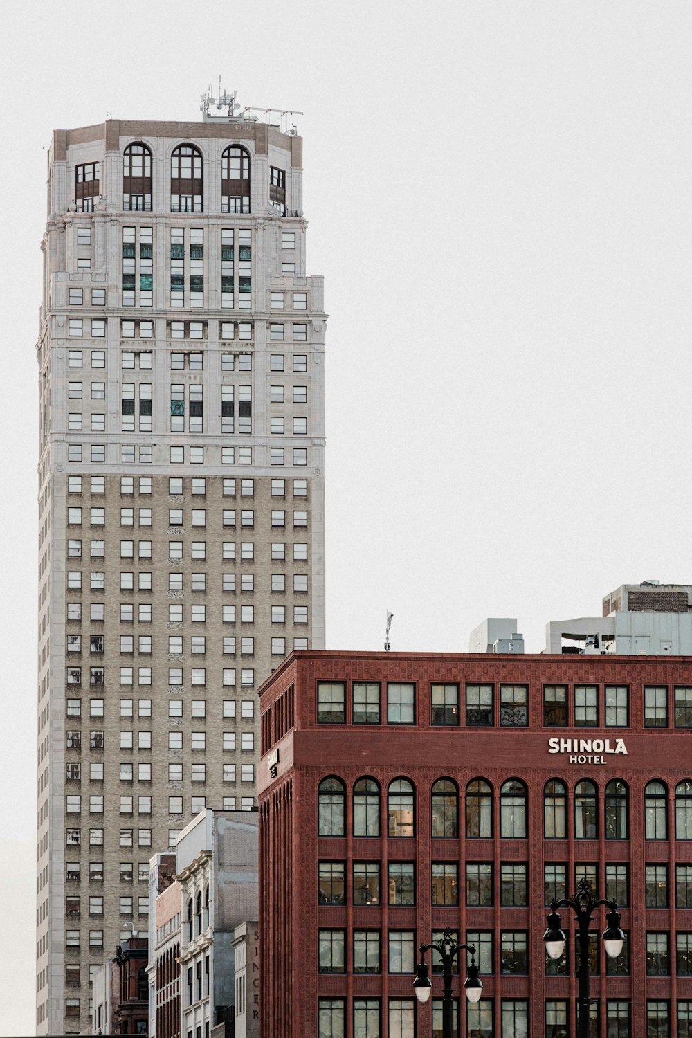 red and white concrete building