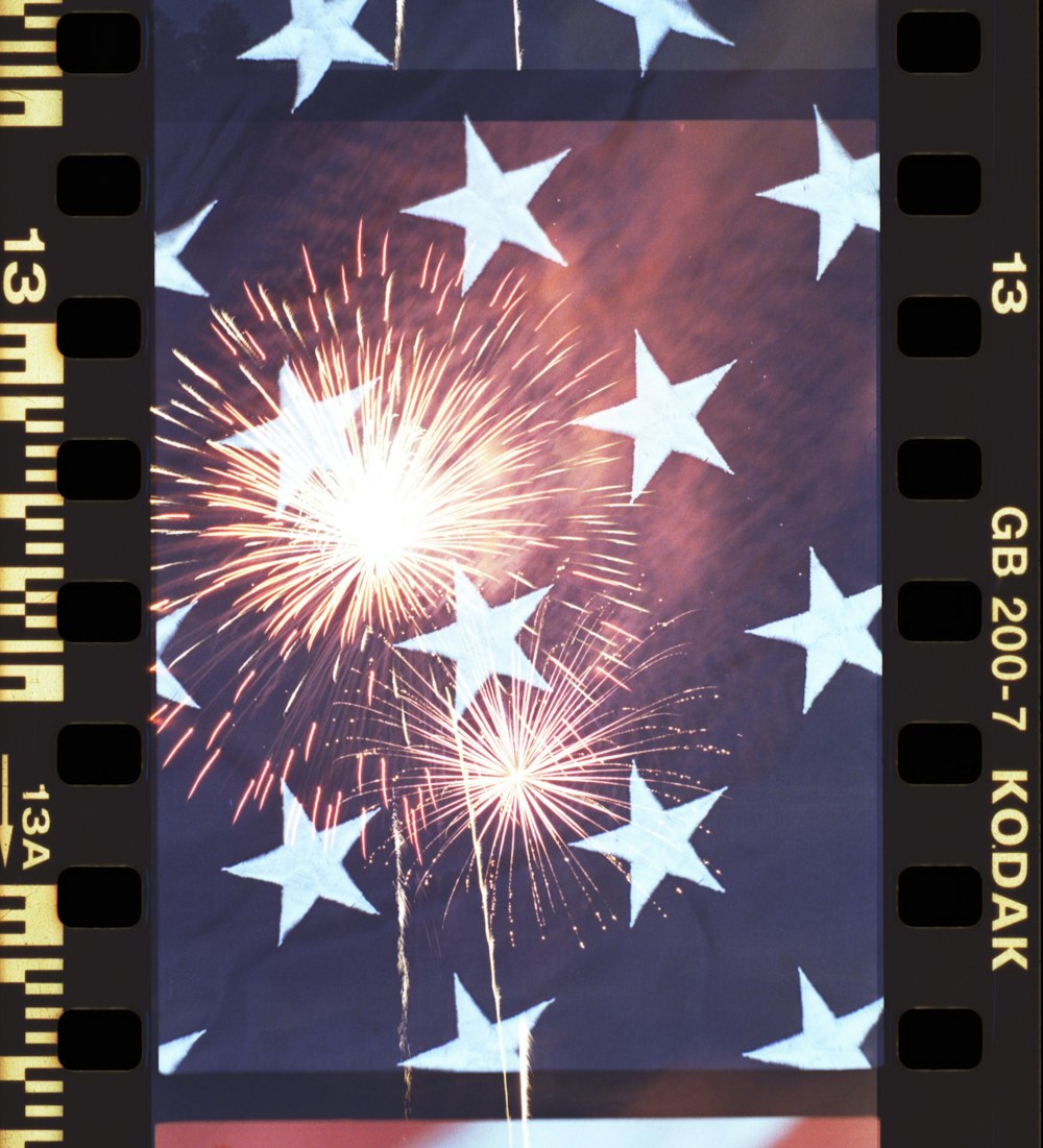 blue and white fireworks illustration
