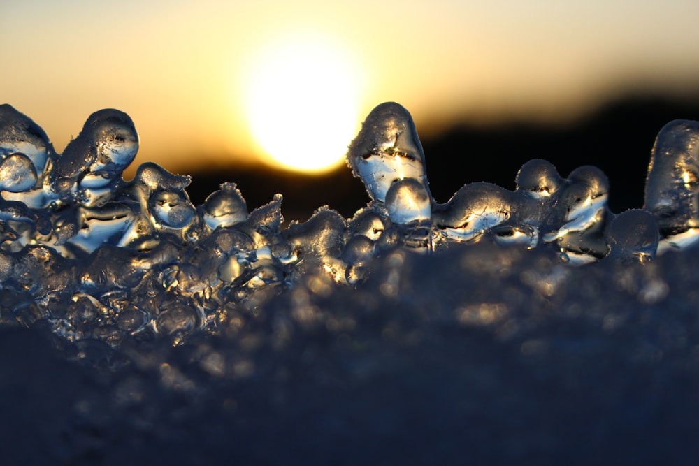 water droplets on black surface