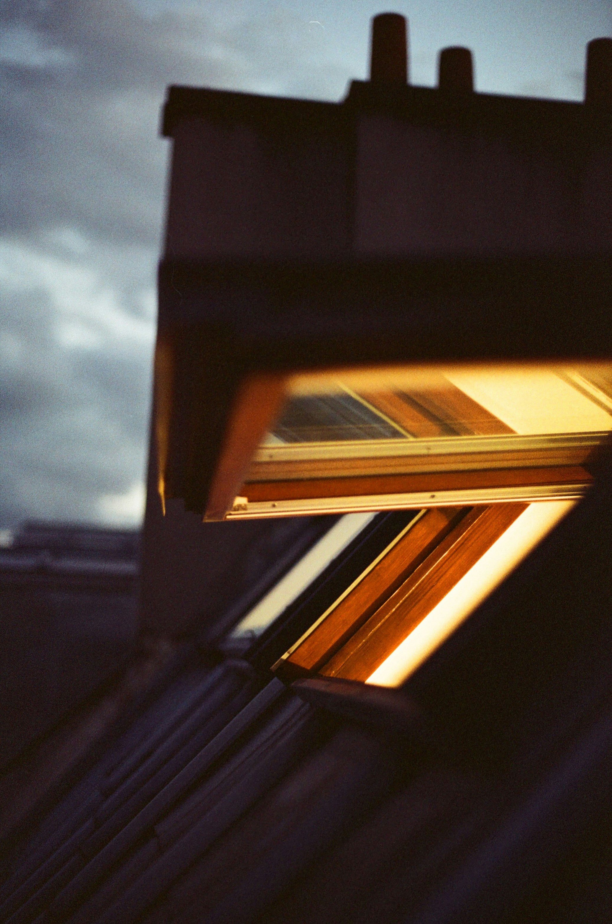 brown wooden framed glass window