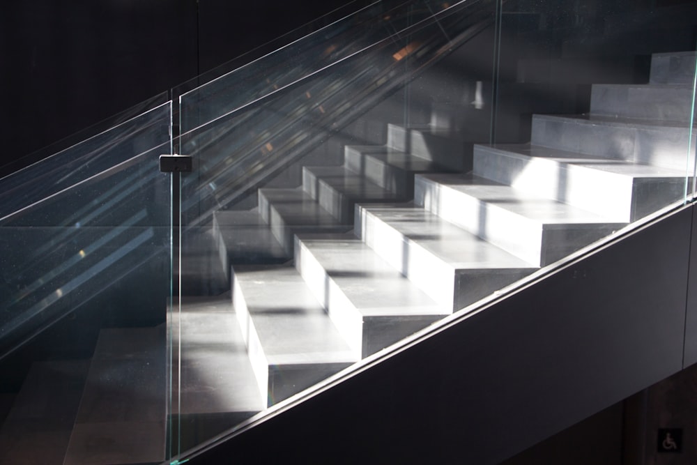 white and black glass wall