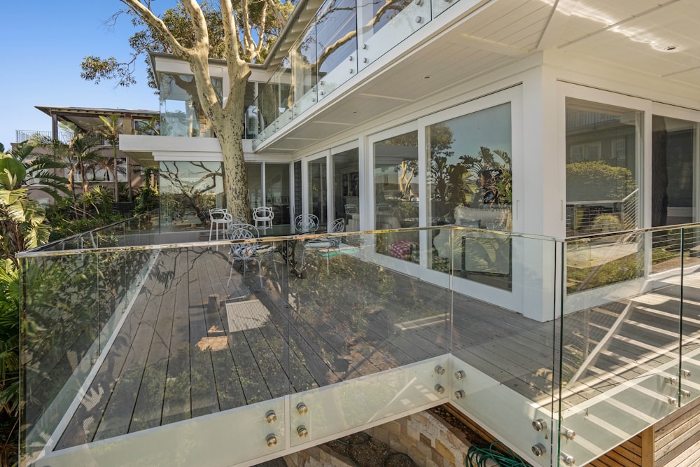 white wooden framed glass window