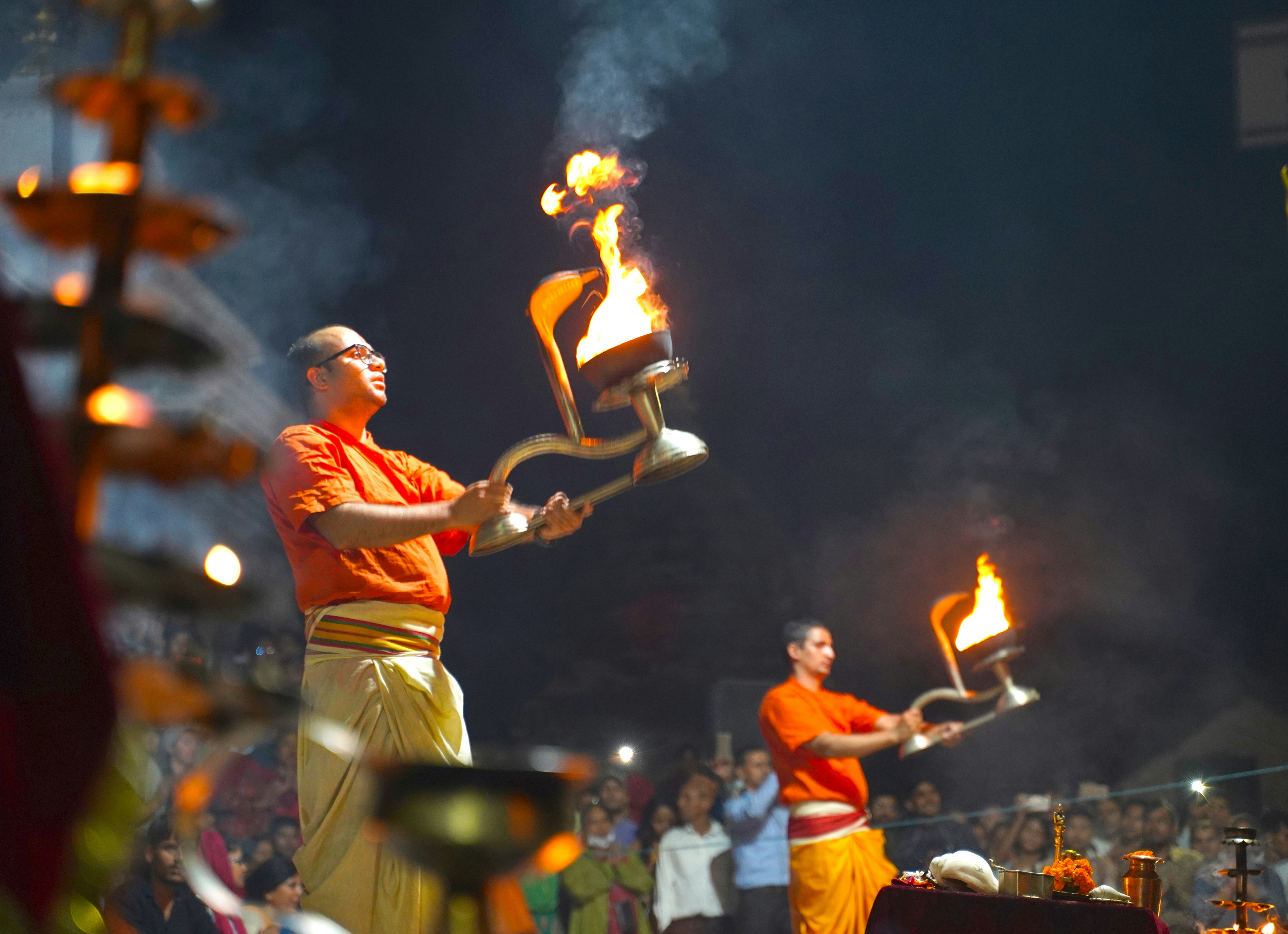 Witnessed evening Arti on bank of river