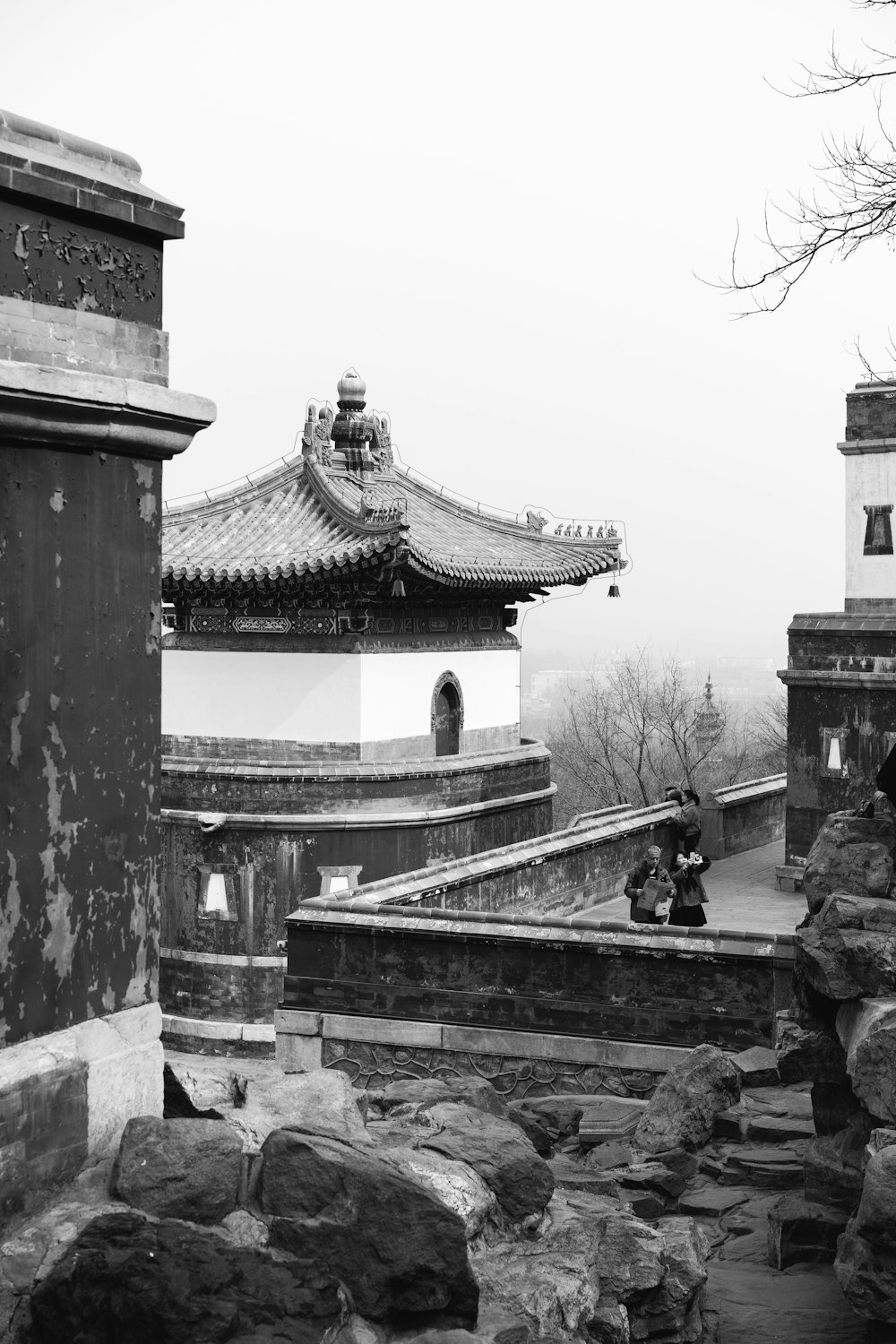 black and white concrete building