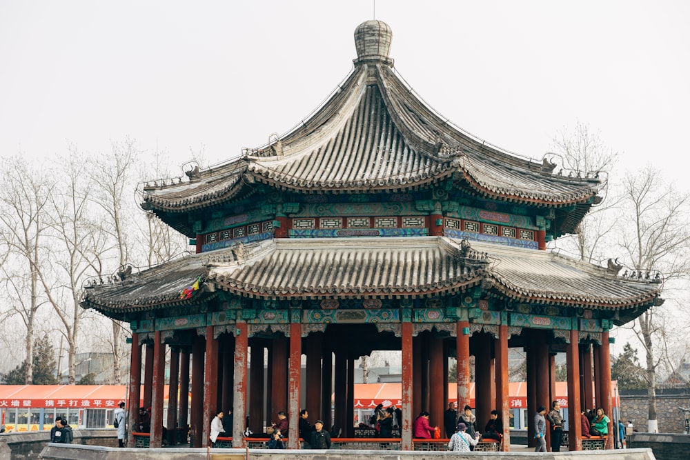 red and gray temple during daytime