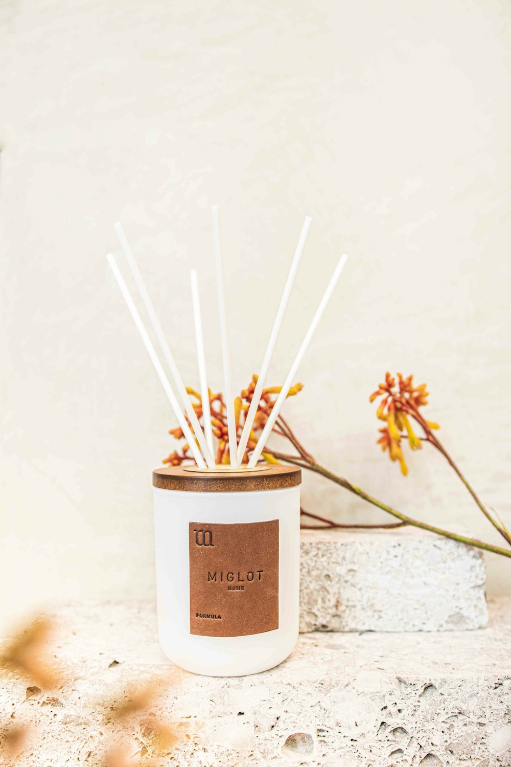 white and brown flower on brown wooden pot