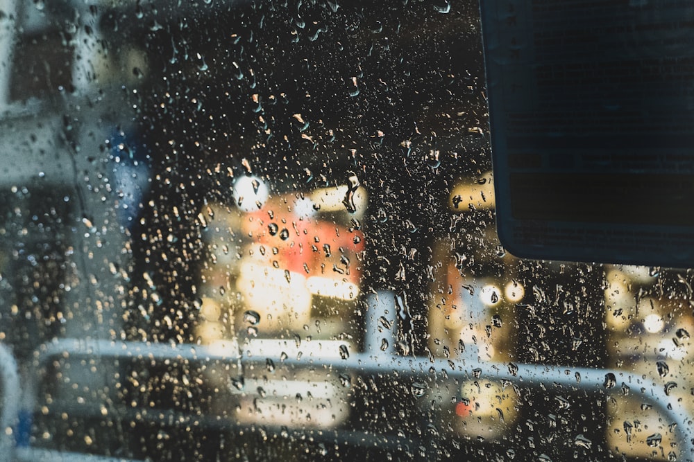 water droplets on glass window