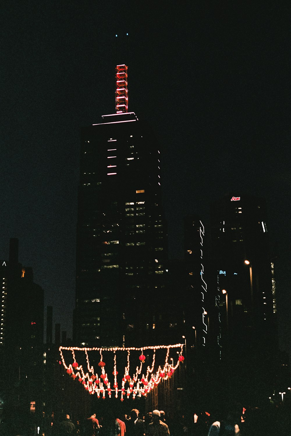 high rise building during night time