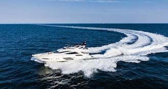 white and black jet plane on sea during daytime