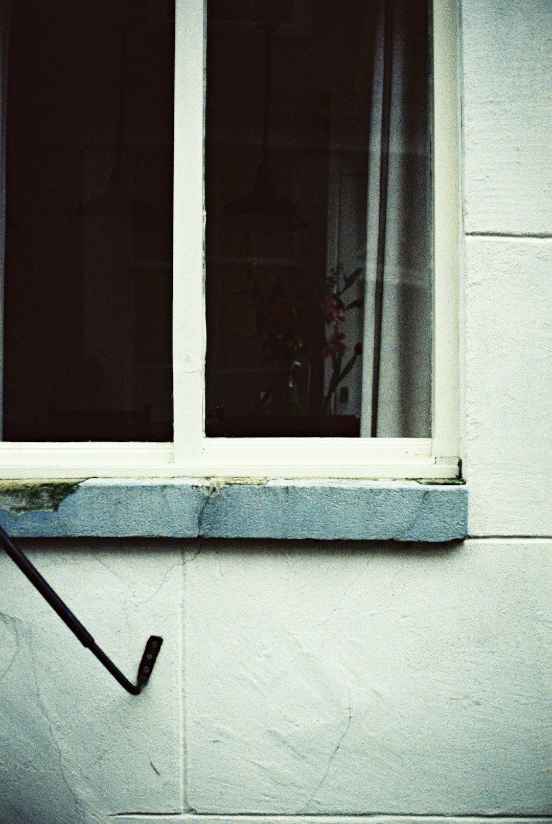 white wooden framed glass window