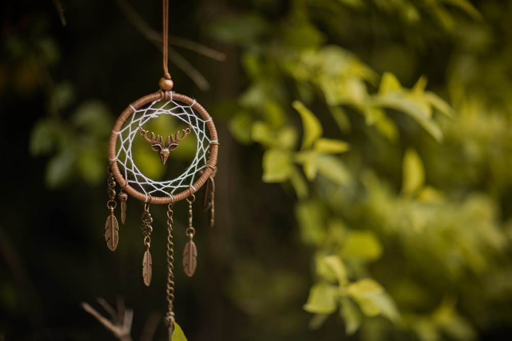 brown and white dream catcher