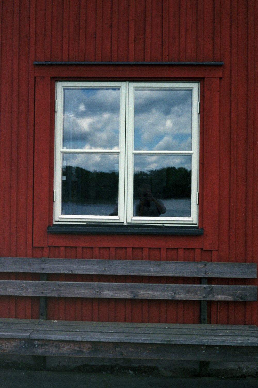 white wooden framed glass window