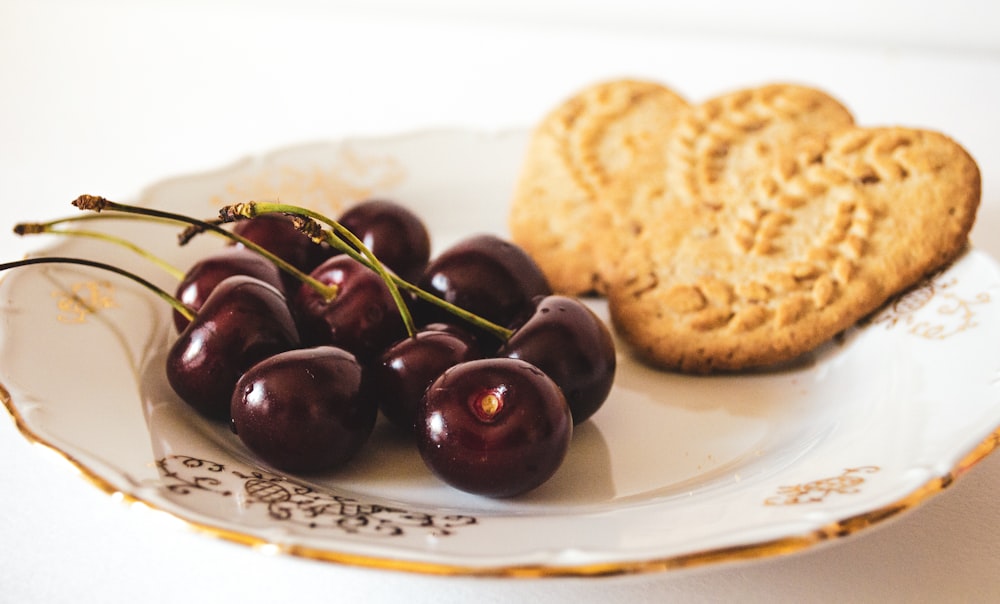 brown cookies on white ceramic plate