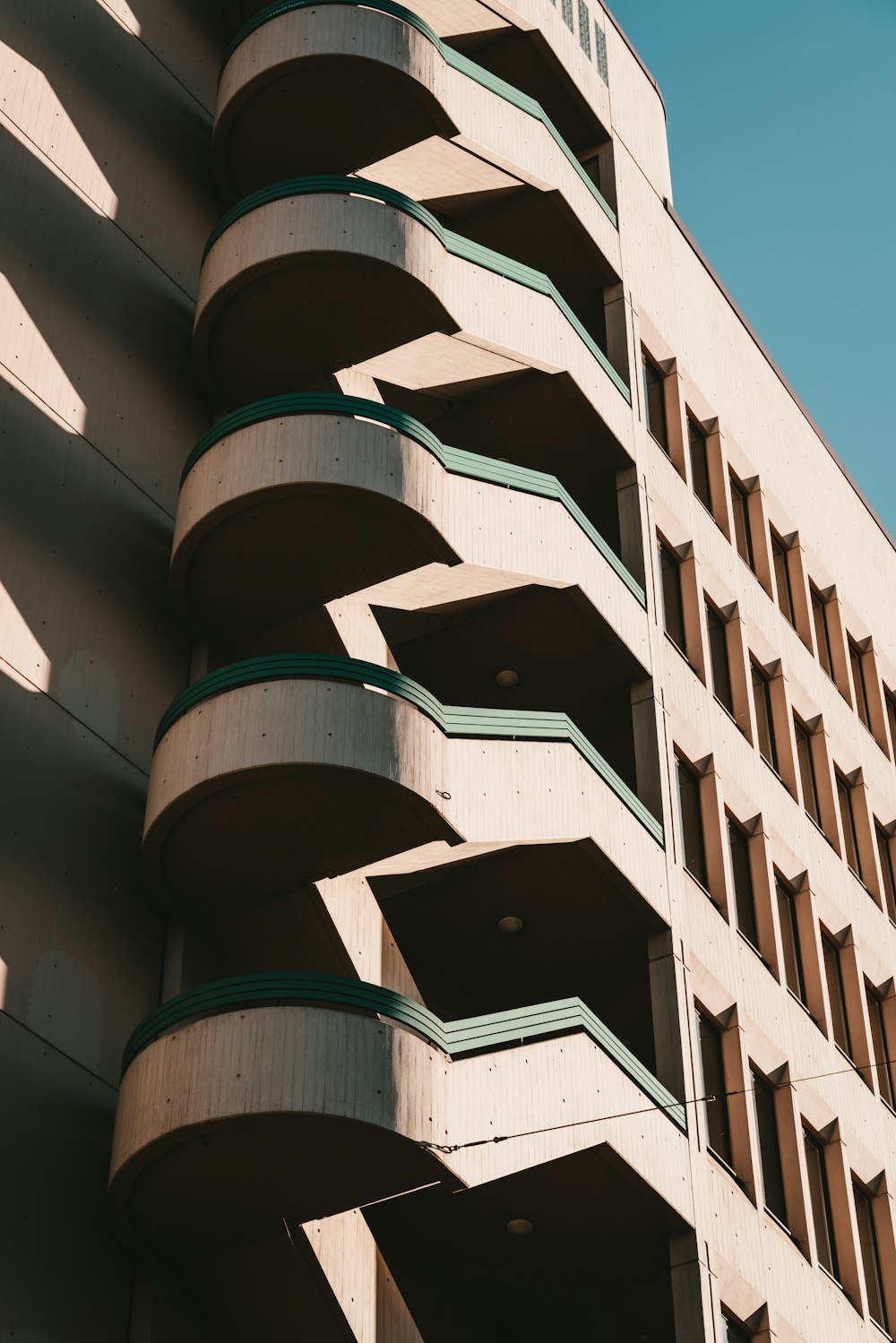 white and blue concrete building