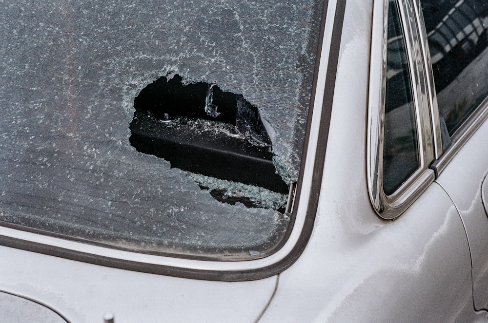 black and white car door