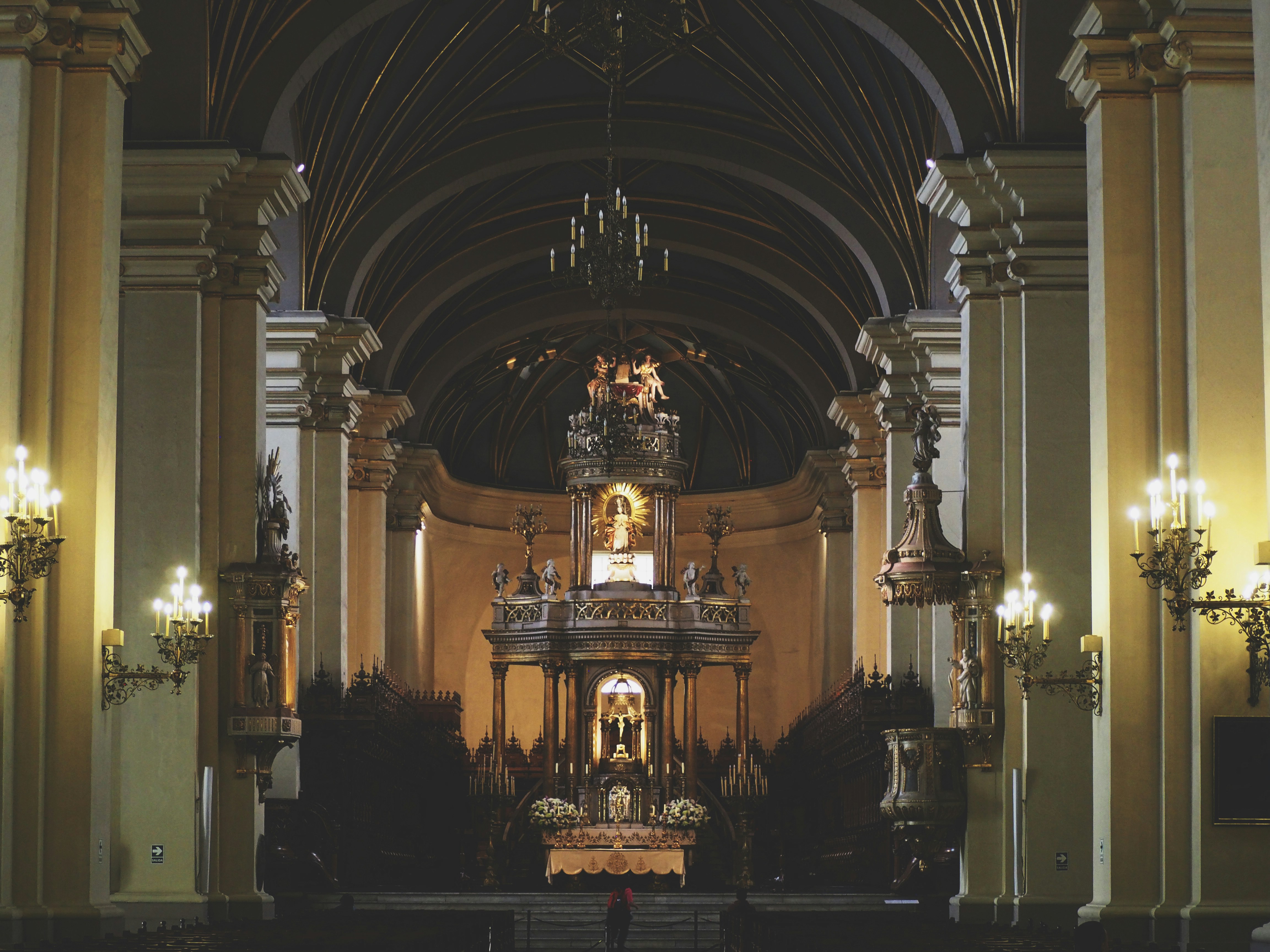 brown and white cathedral interior, 