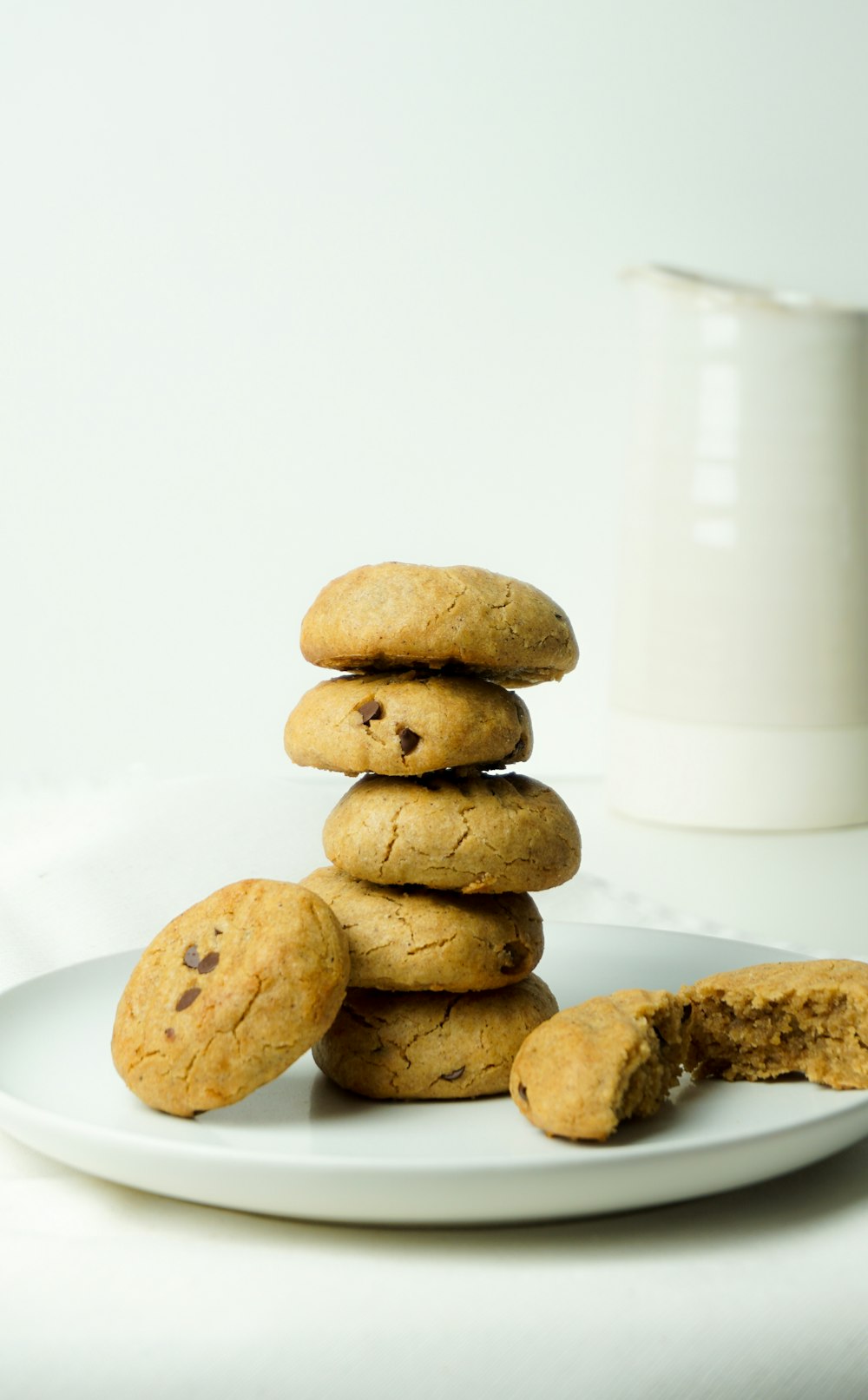 brown cookies on white ceramic plate