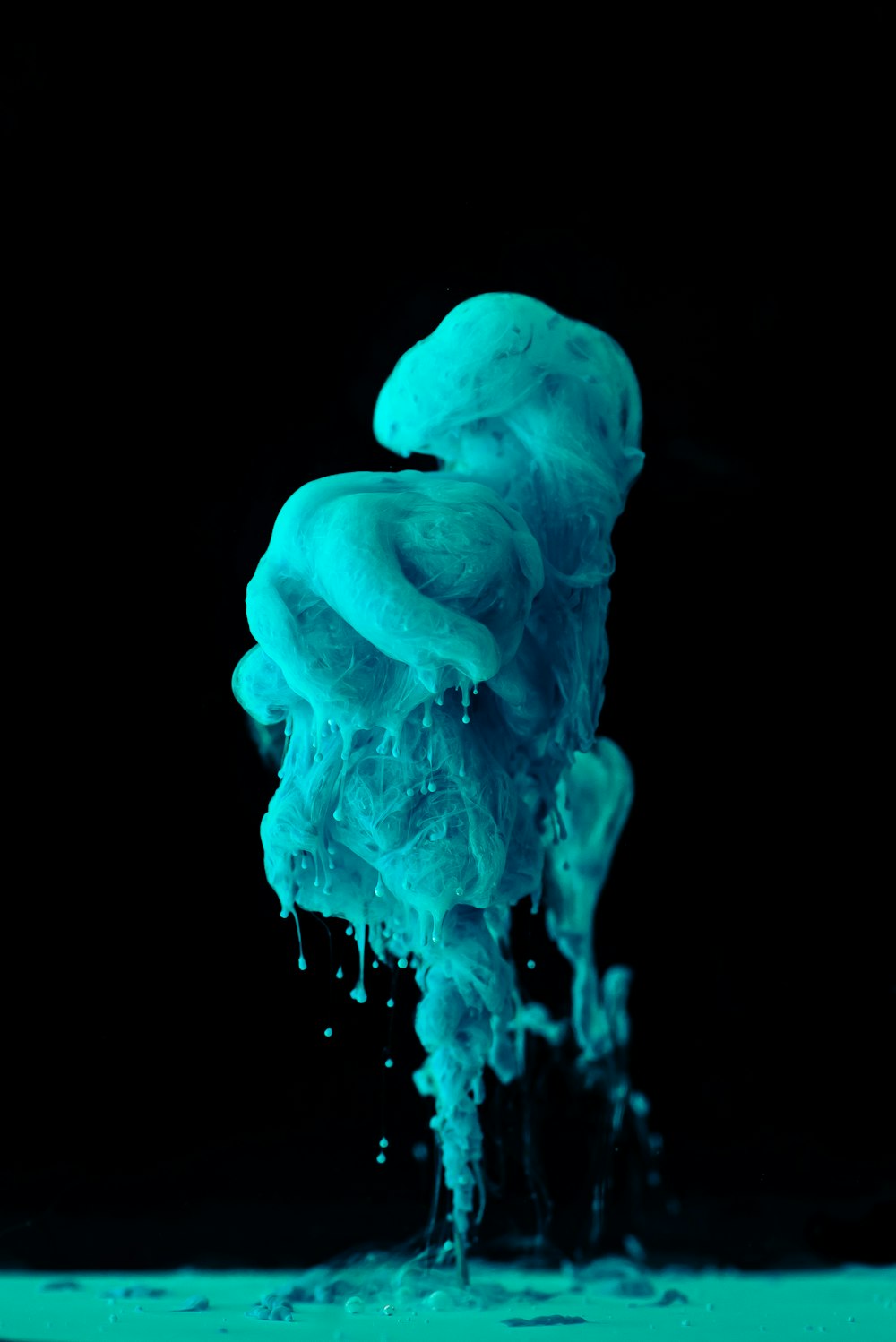 blue smoke in black background