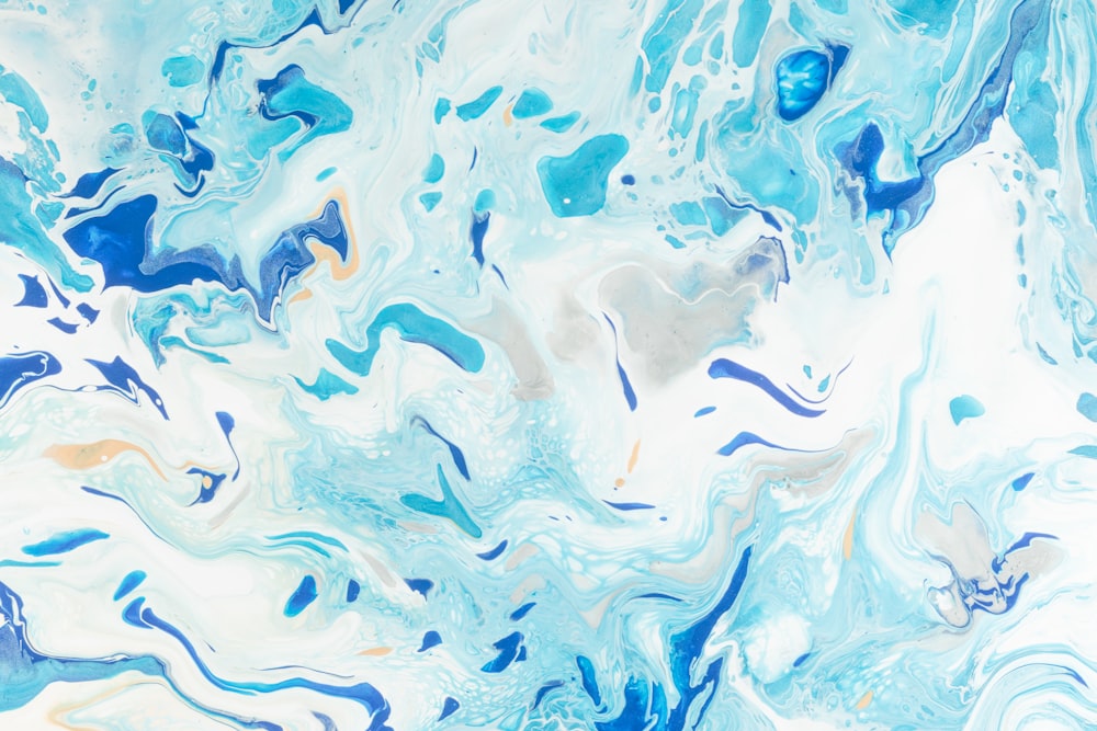 blue and white abstract painting