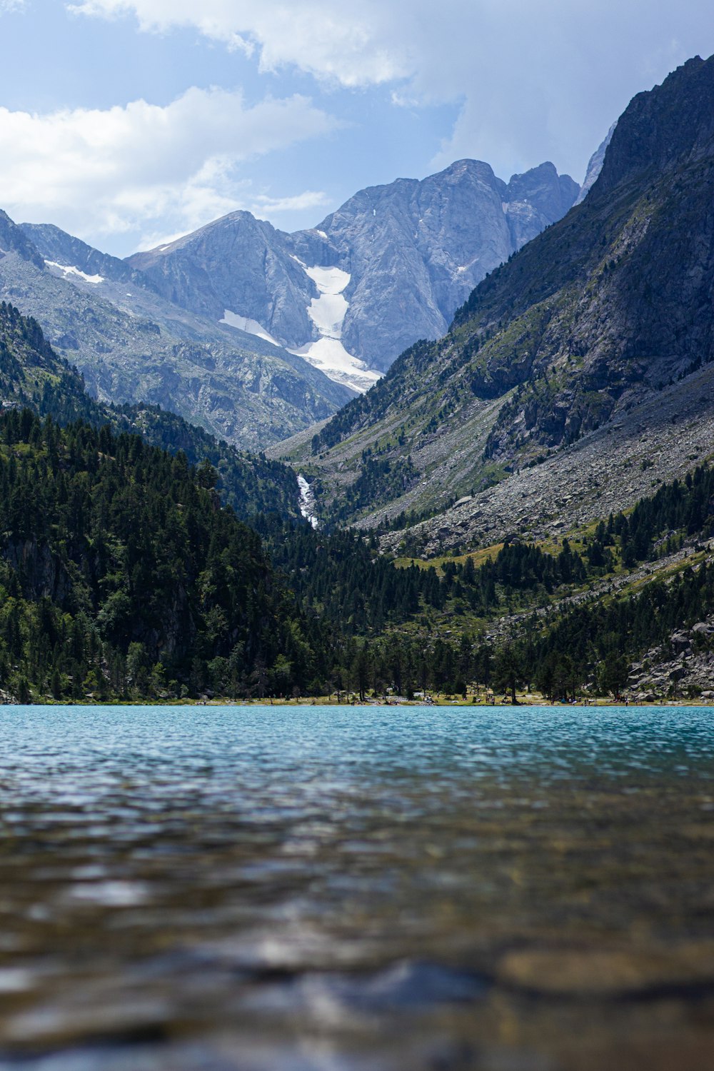 arbres verts sur la montagne au bord de la rivière pendant la journée