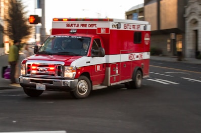 red and white ford truck