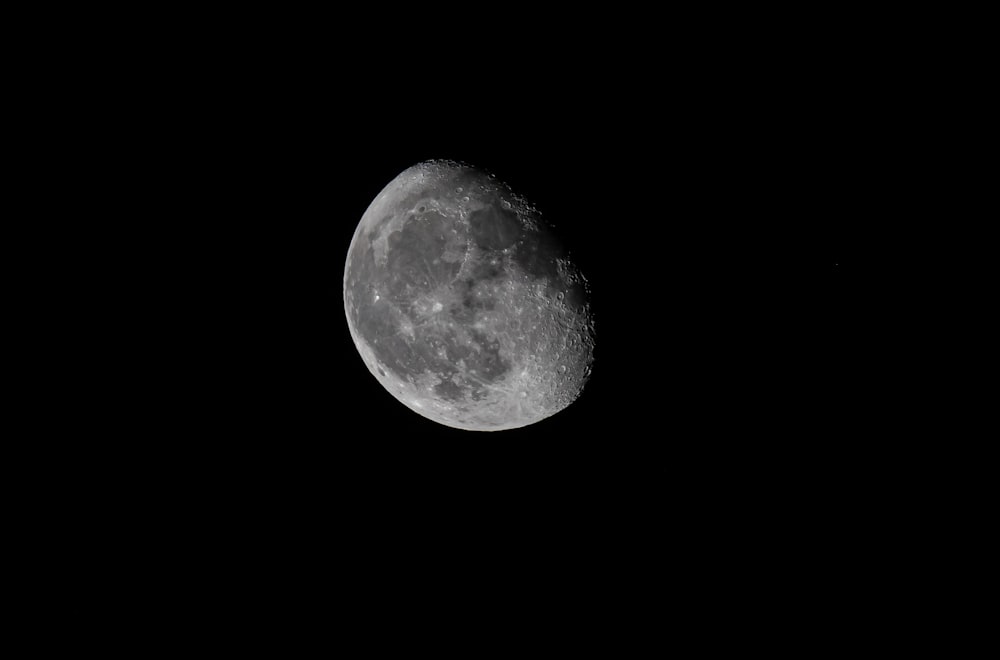 full moon in dark night sky