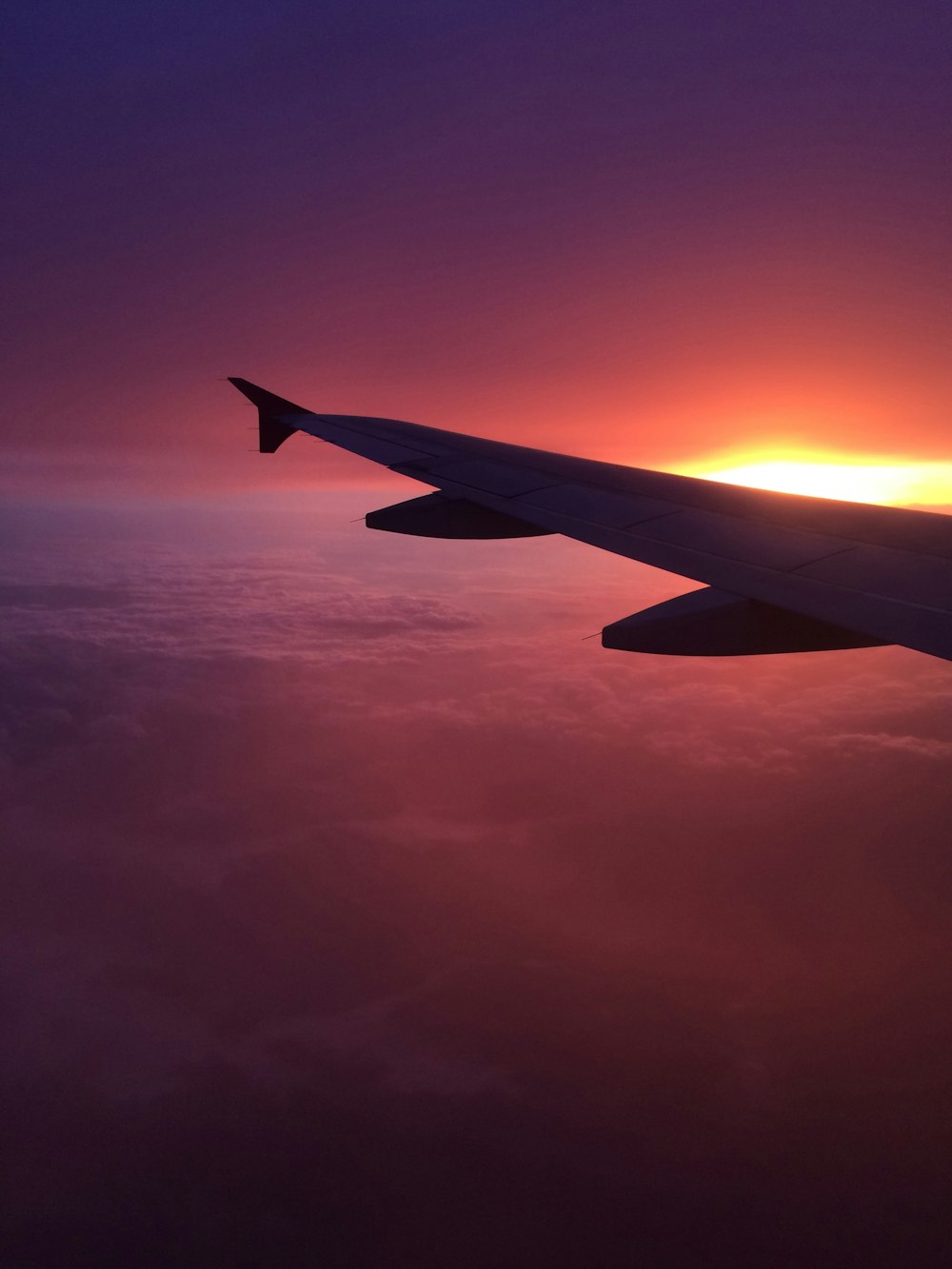 airplane wing over the clouds