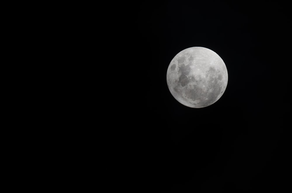 full moon in dark night sky