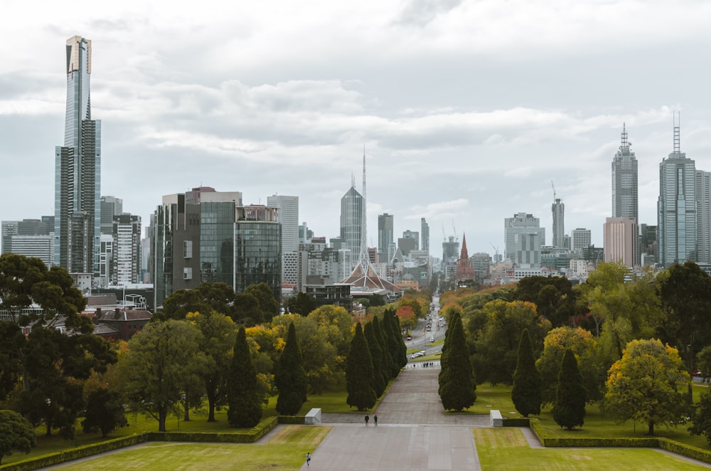 city skyline under white sky during daytime