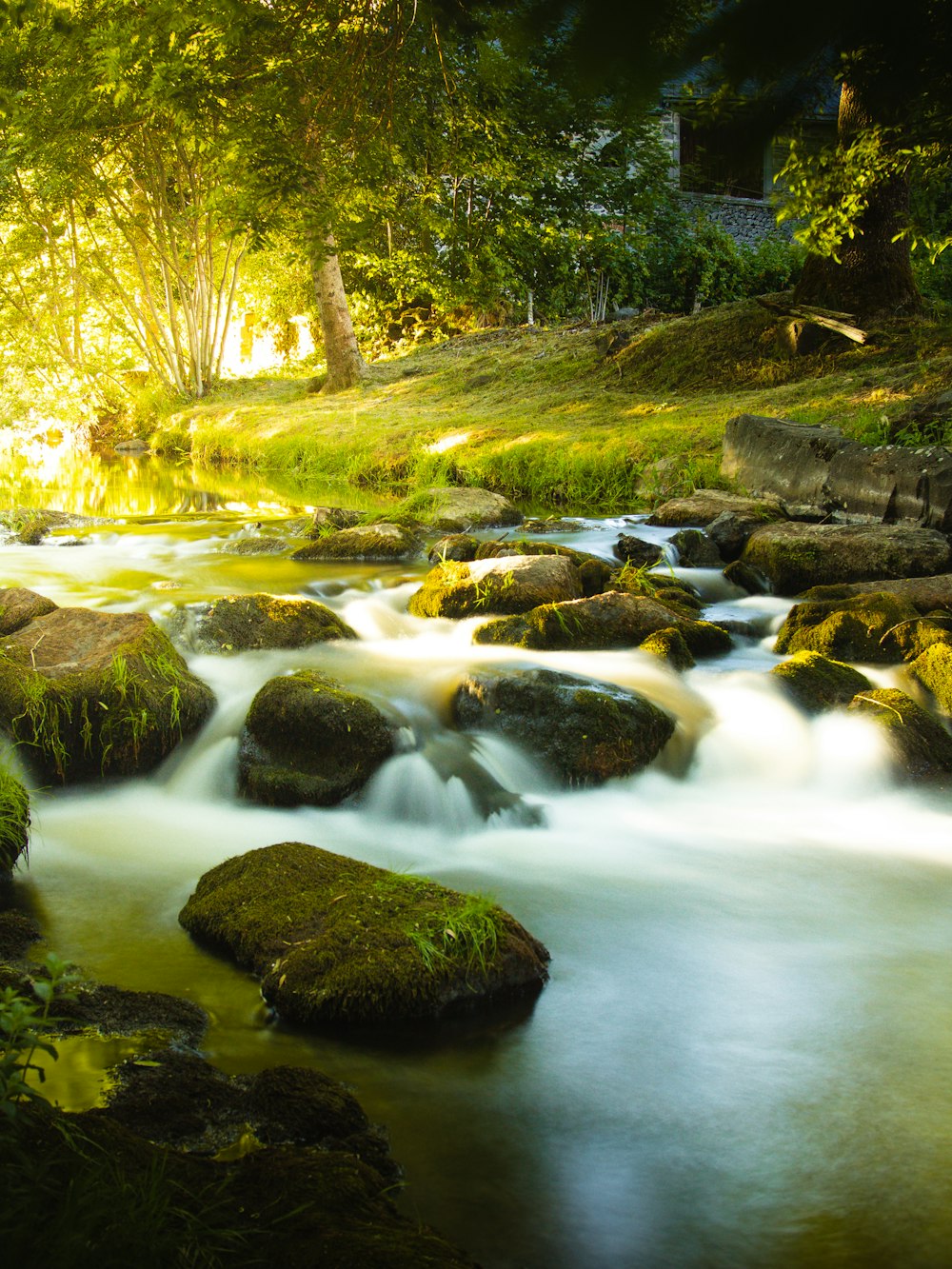 time lapse photography of river