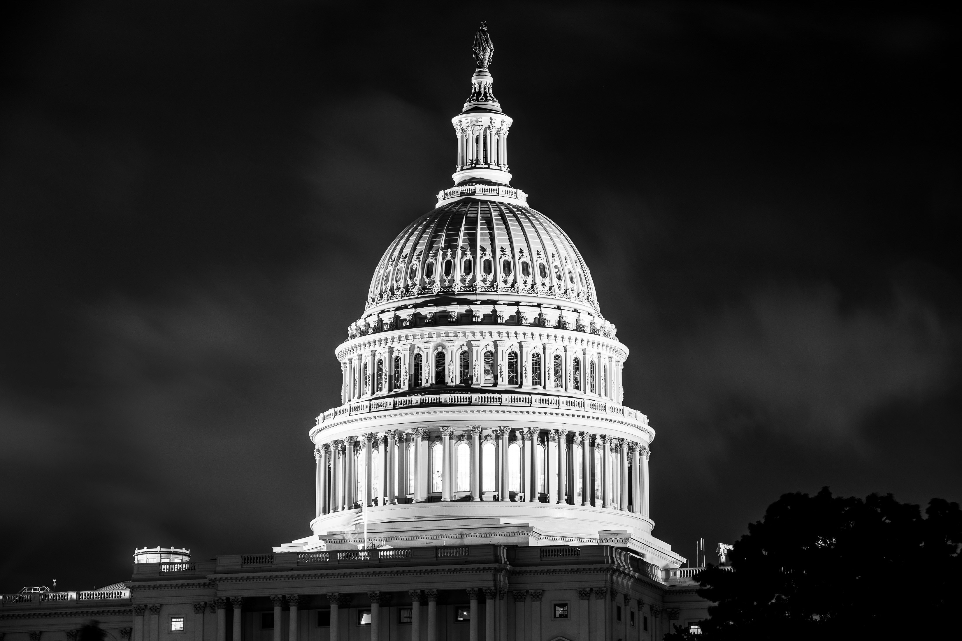 grayscale photo of dome building